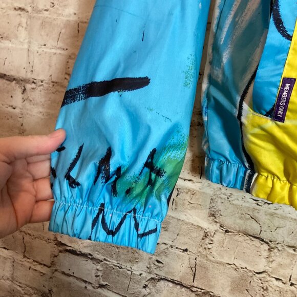 Jean Michel Basquiat X Members Only Jacket Mens Small Windbreaker Streetwear - Picture 8 of 16